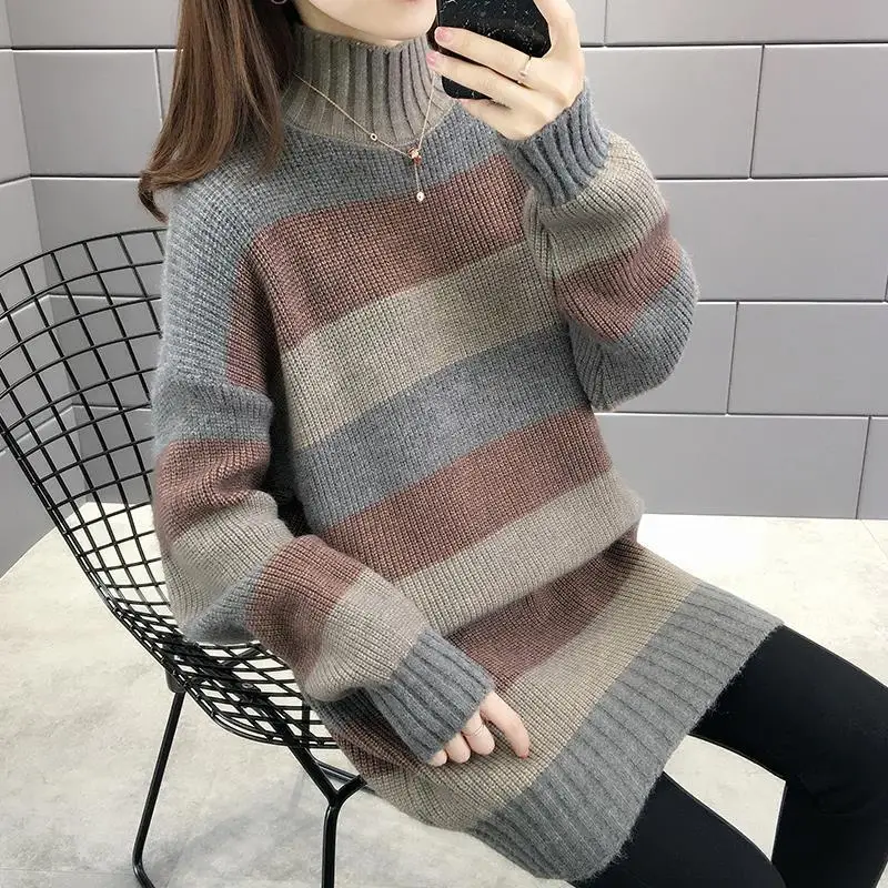 Women New Turtleneck Thickened Long Sweater Autumn Winter Loose Lazy Style Oversized Outerwear Casual Long Sleeve Bottoming Top
Women New Turtleneck Thickened Long Sweater Autumn Winter Loose Lazy Style Oversized Outerwear Casual Long Sleeve Bottoming Top