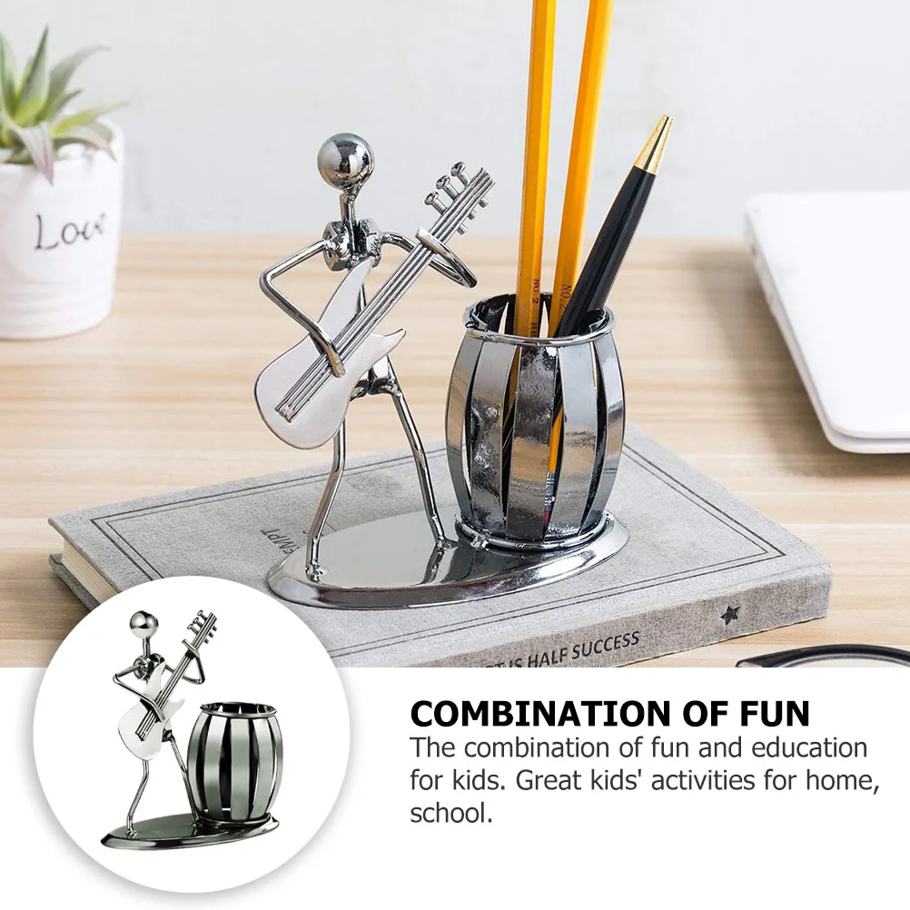 Pen Holder Vintage Musician Guitar Player Figure Desktop Decor Metal Art Ornament For Home Office
Pen Holder Vintage Musician Guitar Player Figure Desktop Decor Metal Art Ornament For Home Office