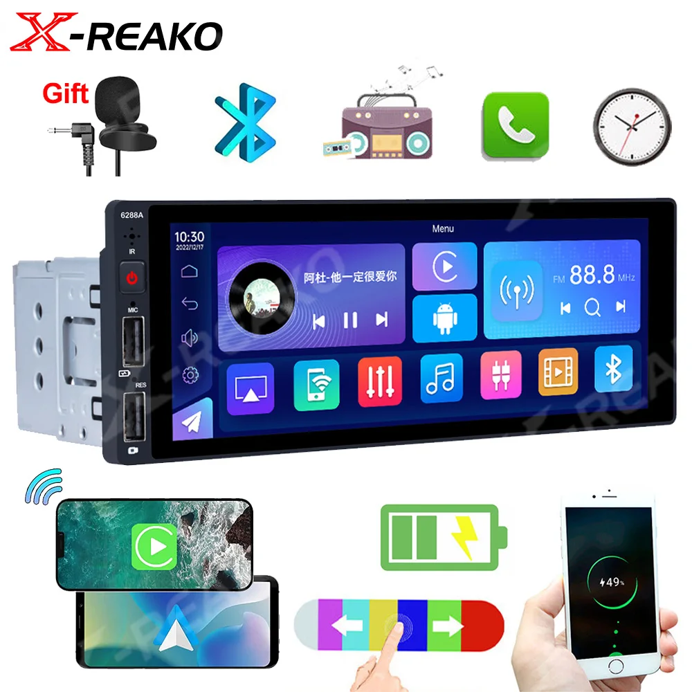 X-REAKO 1 Din 7 Color Light Carplay MP5 Multimedia Player 6.9'' Touch Screen Bluetooth Autoradio Stereo Video Universal FM Radio
X-REAKO 1 Din 7 Color Light Carplay MP5 Multimedia Player 6.9'' Touch Screen Bluetooth Autoradio Stereo Video Universal FM Radio