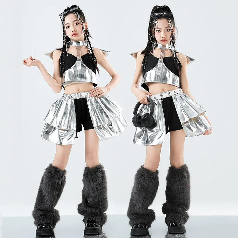 Futuristic Jazz Dance Costume Kpop Performance Wear Silver Tops Skirts Model Show Fashion Suit Girl Stage Outfit Streetwear 3270
Futuristic Jazz Dance Costume Kpop Performance Wear Silver Tops Skirts Model Show Fashion Suit Girl Stage Outfit Streetwear 3270