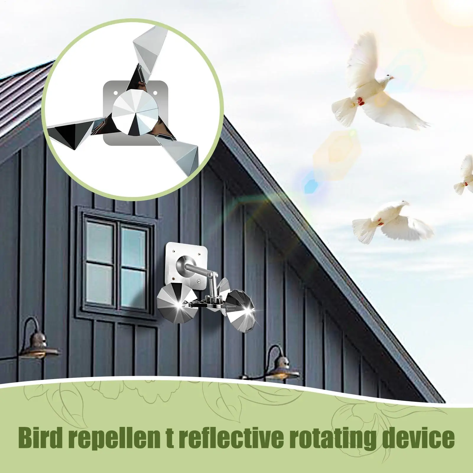 Bird Spinner Bird Reflective Rotating Device Rotating Control Decoy Flexible Reflector For Garden Lawn Porch Window Pool Patio
Bird Spinner Bird Reflective Rotating Device Rotating Control Decoy Flexible Reflector For Garden Lawn Porch Window Pool Patio