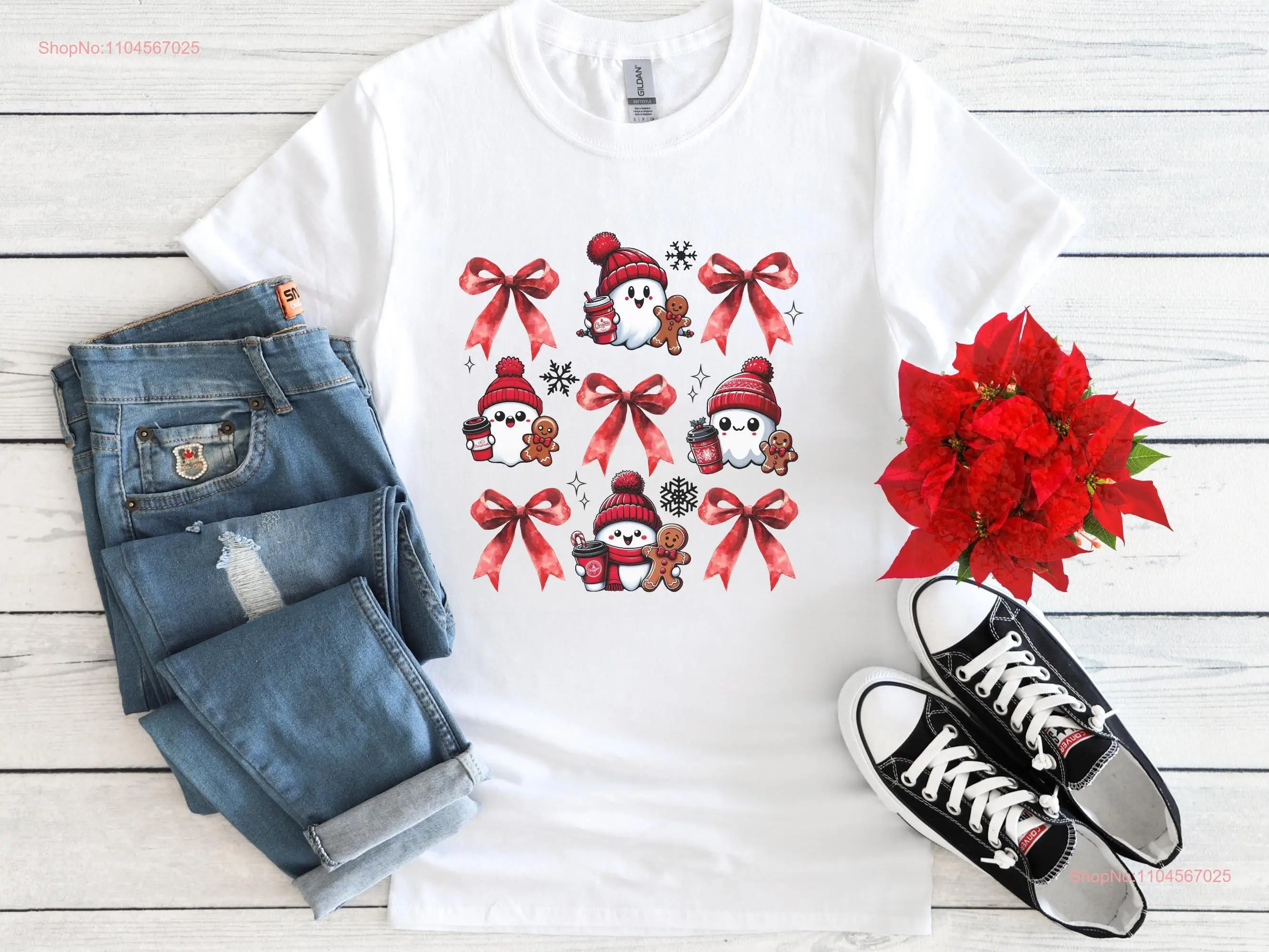 Футболка с рождественскими призраками Coquette Bows Cute Cottagecore Holiday Spooky с длинными или короткими рукавами
Футболка с рождественскими призраками Coquette Bows Cute Cottagecore Holiday Spooky с длинными или короткими рукавами