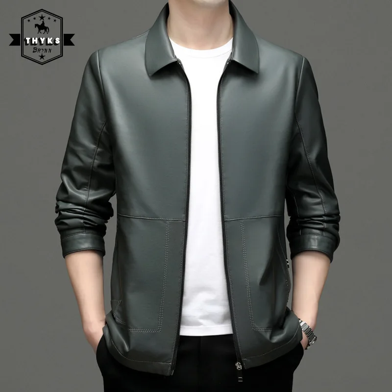 Lapel Zip Soft Leather Jacket Mens Business Casual Fashion Slim PU Leather Coats Male Classic Solid Color Windbreak Suit Jacket
Lapel Zip Soft Leather Jacket Mens Business Casual Fashion Slim PU Leather Coats Male Classic Solid Color Windbreak Suit Jacket