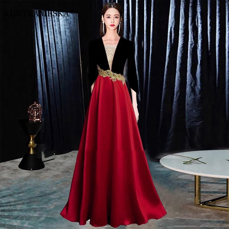 Elegant Long Skirt Performance Costume Women's Evening Dresses Host Ceremony Outfit Three-quarter Sleeve Birthday Party Dresses
Elegant Long Skirt Performance Costume Women's Evening Dresses Host Ceremony Outfit Three-quarter Sleeve Birthday Party Dresses