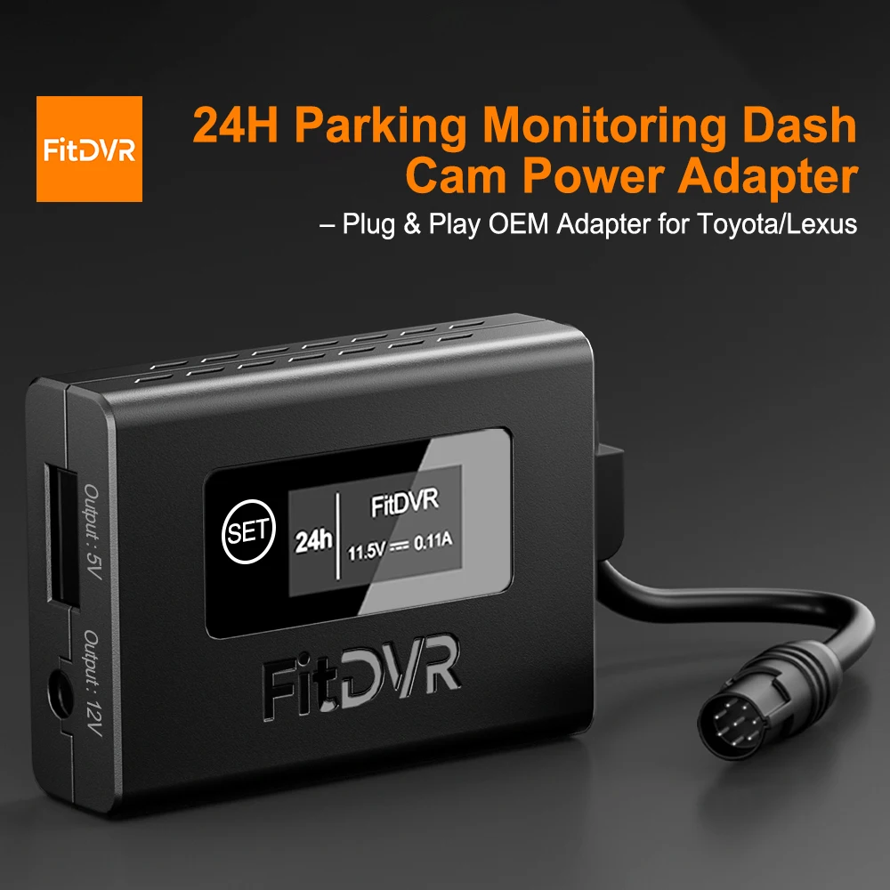 FITDVR Parking Mode Dash Cam Power Adapter for Toyota & Lexus with Auto-Dimming Rearview Mirror, 3 Power Options, D3-053
FITDVR Parking Mode Dash Cam Power Adapter for Toyota & Lexus with Auto-Dimming Rearview Mirror, 3 Power Options, D3-053