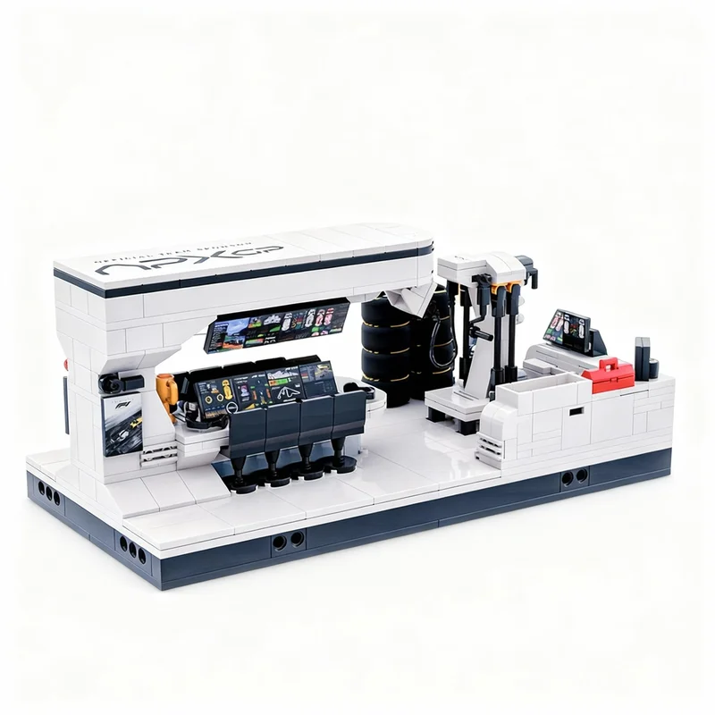 482pcs MOC APX GP F1 Pit House Show Base Monitoring Station City Construction Model Building Blocks Architecture Toys Education
482pcs MOC APX GP F1 Pit House Show Base Monitoring Station City Construction Model Building Blocks Architecture Toys Education