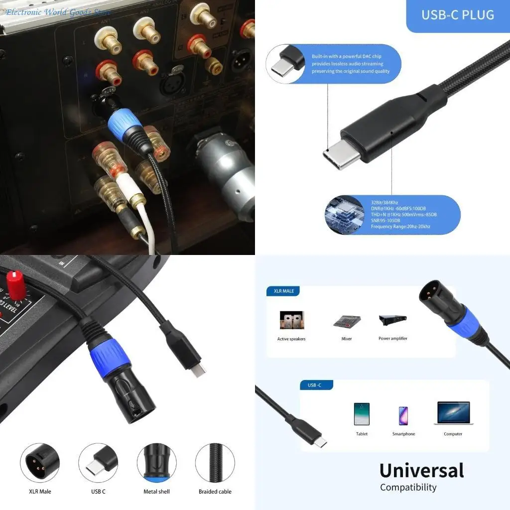 A3PD Type C to 3Pin XLRs Cable USB Type C Balanced Stereo to 3Pin XLRs Male Cord Adapter
A3PD Type C to 3Pin XLRs Cable USB Type C Balanced Stereo to 3Pin XLRs Male Cord Adapter
