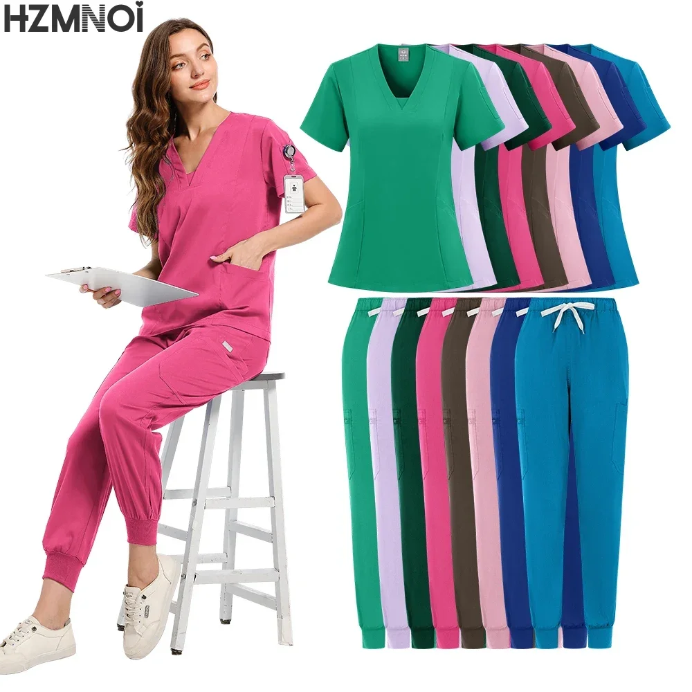 High Quality Uniforme Medical Nurse Uniform Scrub Set Women and Men's Modern V-Neck Top and Pant Hospital Workwear Doctor Suits
High Quality Uniforme Medical Nurse Uniform Scrub Set Women and Men's Modern V-Neck Top and Pant Hospital Workwear Doctor Suits
