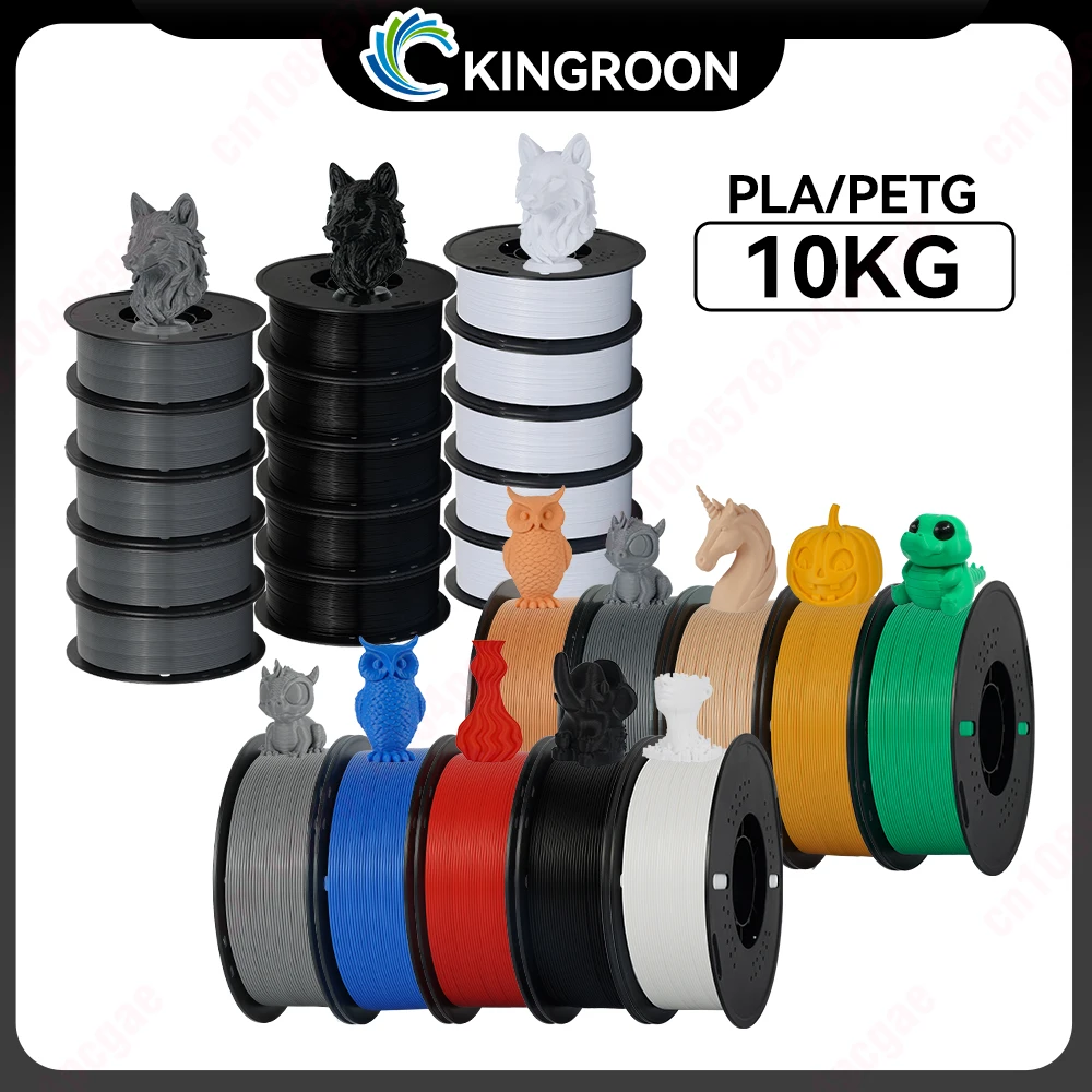 KINGROON 10KG PLA/PETG Filament 1.75mm Black White Gray Mix Color Wholesale 10 Rolls 3D Printing Wire Material For FDM 3dprinter
KINGROON 10KG PLA/PETG Filament 1.75mm Black White Gray Mix Color Wholesale 10 Rolls 3D Printing Wire Material For FDM 3dprinter