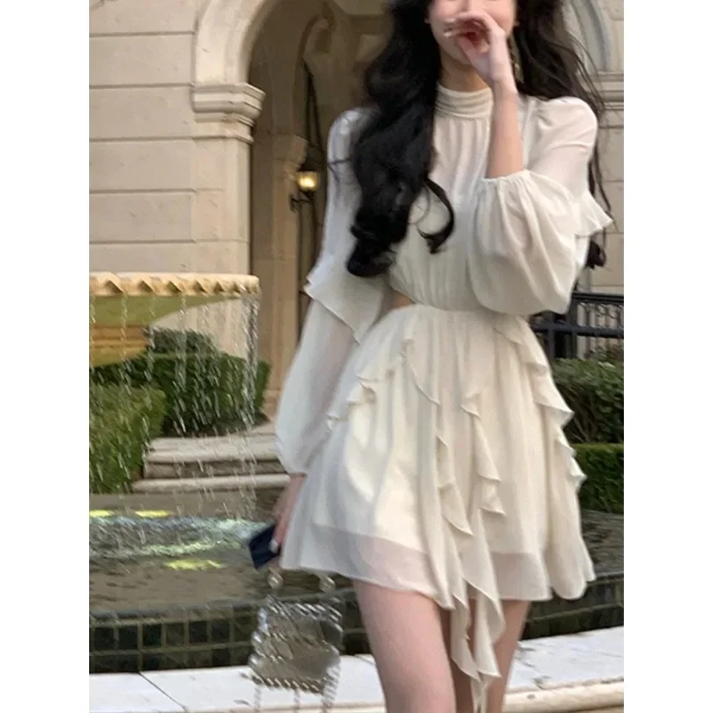 Beach Style Chiffon Y2k Mini Dress Office Lady Casual Long Sleeve Elegant One Piece Dress Korean Fashion Clothing Summer 2024
Beach Style Chiffon Y2k Mini Dress Office Lady Casual Long Sleeve Elegant One Piece Dress Korean Fashion Clothing Summer 2024