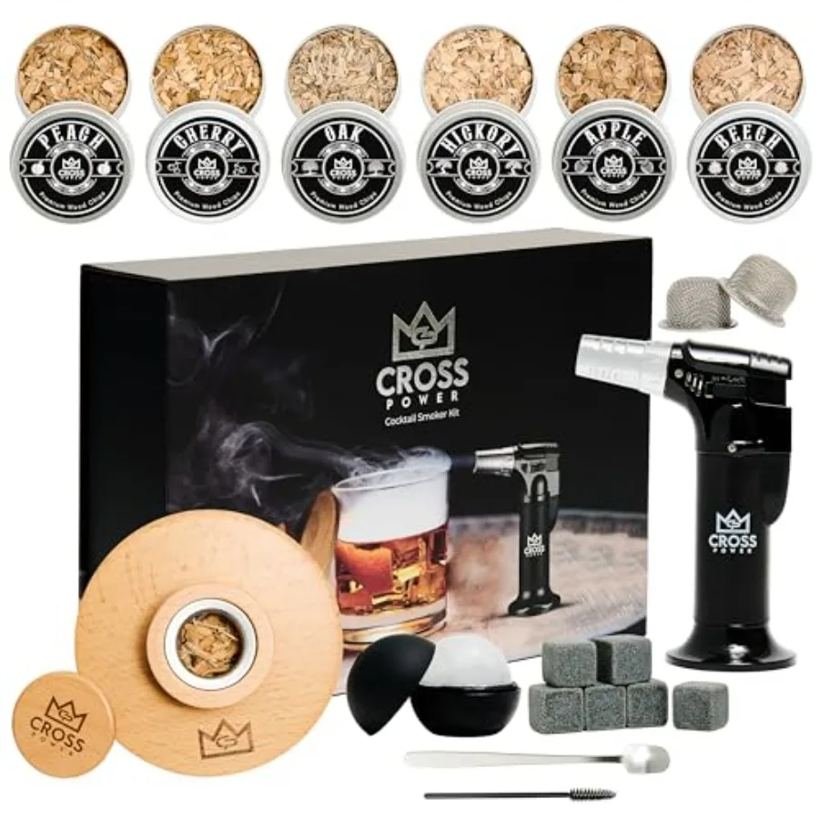 Whiskey Smoker Kit - Premium Cocktail Smoker Kit with Torch 6 Flavors of Wood Chips Whiskey Stones Filters Durable Old Fashion
Whiskey Smoker Kit - Premium Cocktail Smoker Kit with Torch 6 Flavors of Wood Chips Whiskey Stones Filters Durable Old Fashion