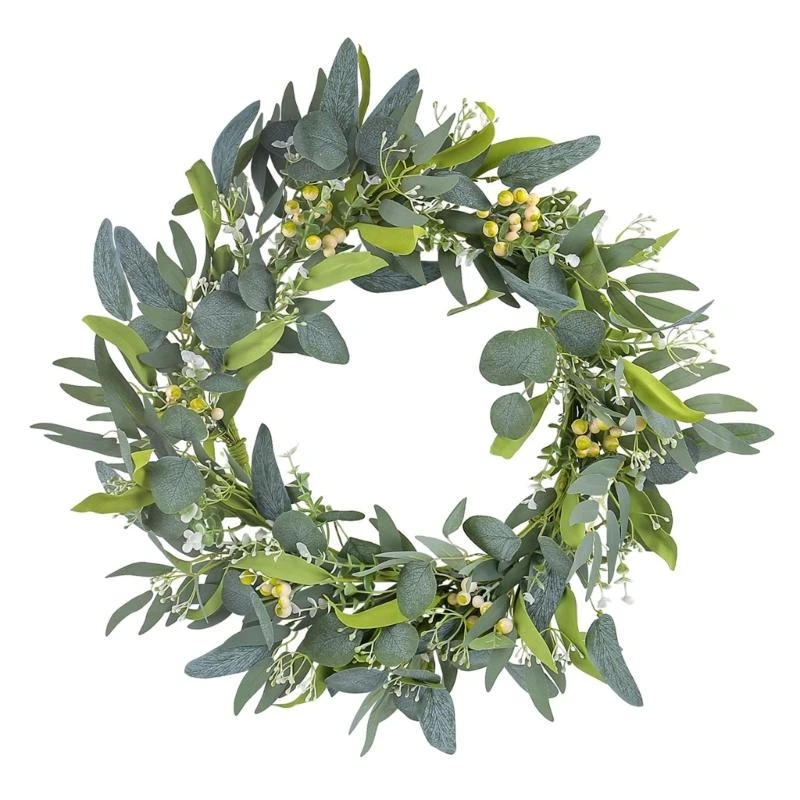 Handmade Artificial Wreath with Green Leaves and Berries Designs for Vibranting Doorways Embellishment Daily Use 15UB
Handmade Artificial Wreath with Green Leaves and Berries Designs for Vibranting Doorways Embellishment Daily Use 15UB