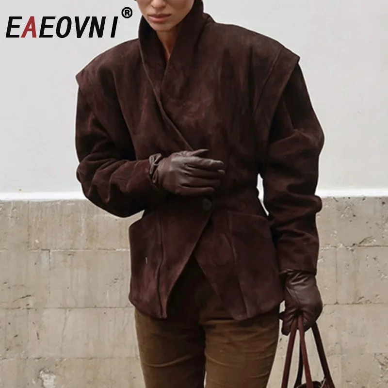 EAEOVNI Autumn Winter New Maillard Style Jacket Women Vintage Stand Collar Button Gathered Waist Solid Color Coat Streetwear
EAEOVNI Autumn Winter New Maillard Style Jacket Women Vintage Stand Collar Button Gathered Waist Solid Color Coat Streetwear