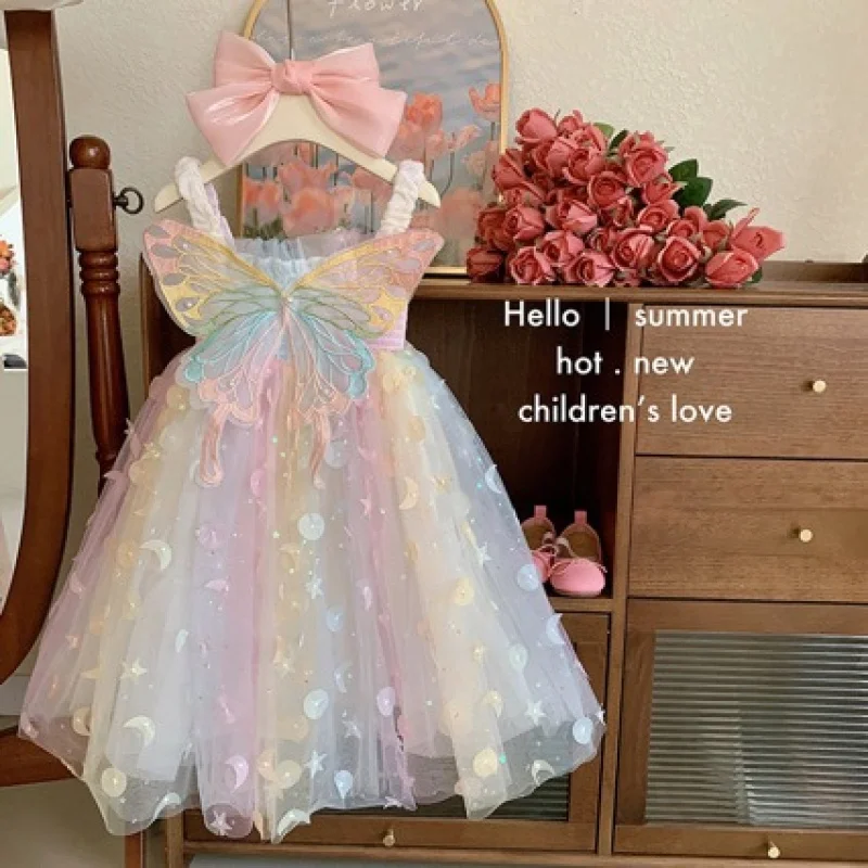 Girls' Summer Dress Children's Formal Dress Strap Princess Dress Baby Fantasy Fairy Butterfly Rainbow Dress
Girls' Summer Dress Children's Formal Dress Strap Princess Dress Baby Fantasy Fairy Butterfly Rainbow Dress
