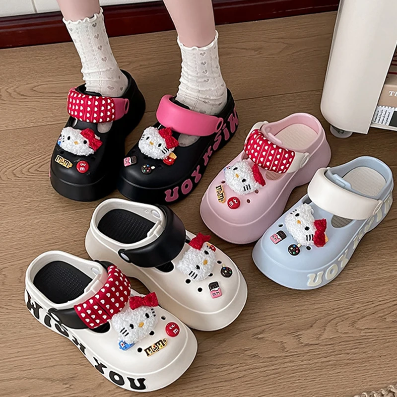 Anime Hello Kitty Women Slippers Summer Hole Shoes Eva Anti Slip Breathable Thick Soled Beach Slippers Cartoon Girls Sandals
Anime Hello Kitty Women Slippers Summer Hole Shoes Eva Anti Slip Breathable Thick Soled Beach Slippers Cartoon Girls Sandals