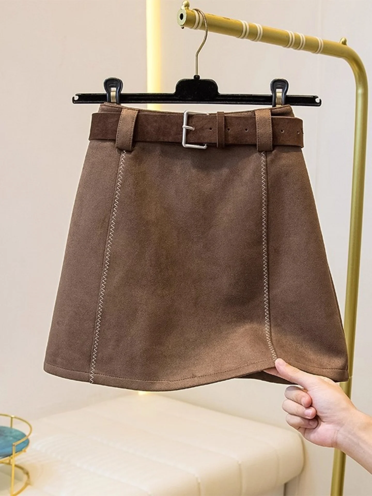 Brown A-Line Skirt Women's plus Size Autumn High Waist Hip Covering f-length Skirts Faionable Commute Korean Sle
Brown A-Line Skirt Women's plus Size Autumn High Waist Hip Covering f-length Skirts Faionable Commute Korean Sle