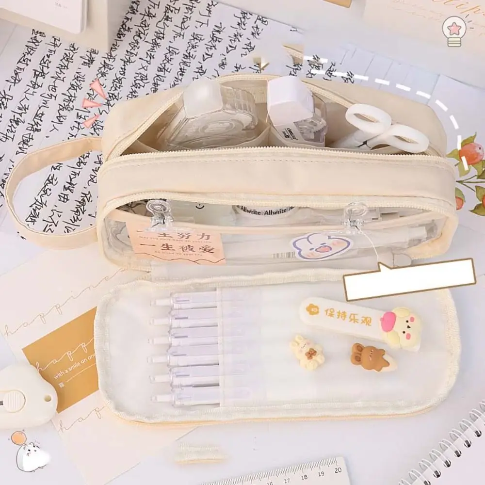 Large Capacity Solid Color Pencil Case Storage Bag Cosmetic Bag Transparent Pencil Bag Itabag Organizer Case
Large Capacity Solid Color Pencil Case Storage Bag Cosmetic Bag Transparent Pencil Bag Itabag Organizer Case