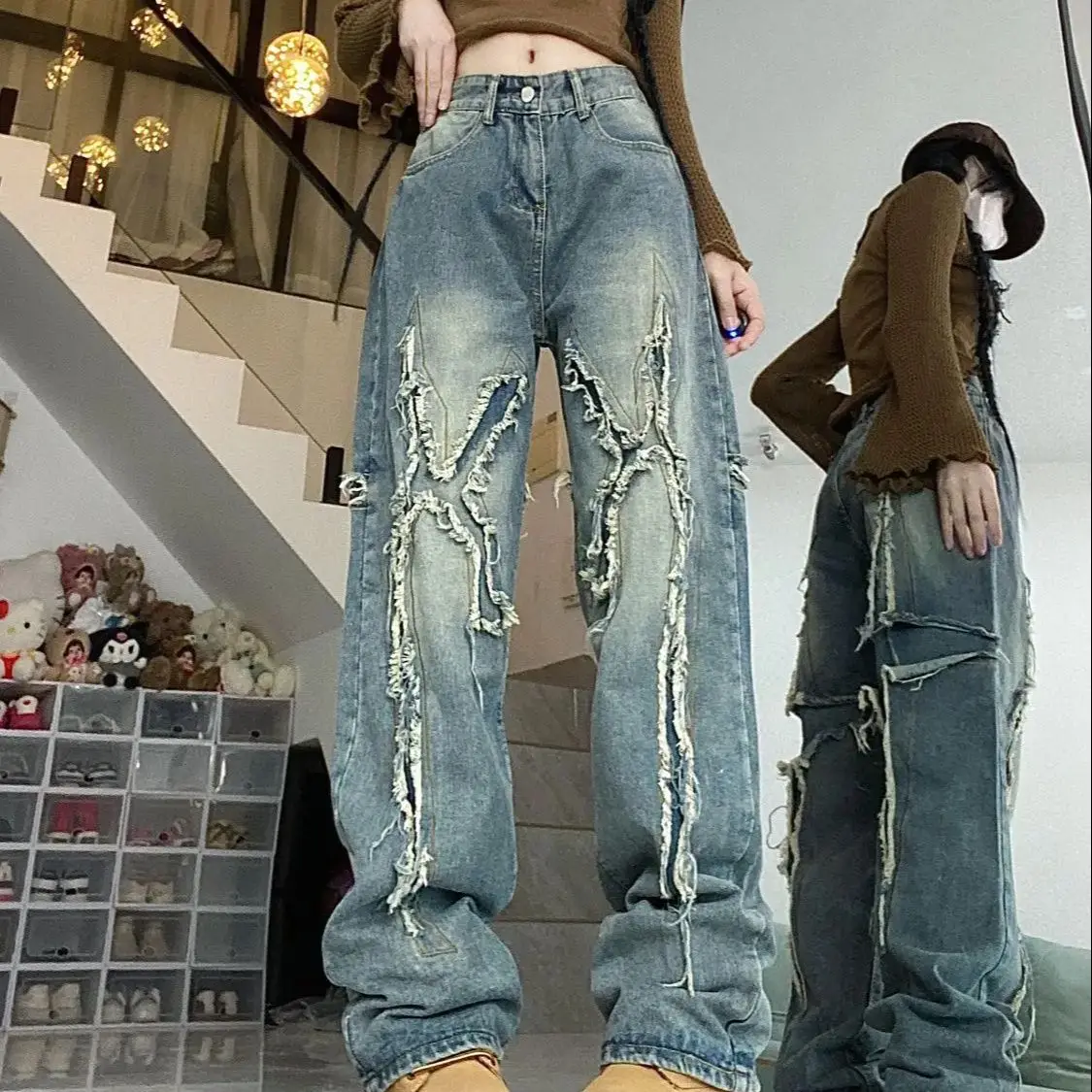 American Niche Design Sense Grinding Washed Old Jeans Women Spring Autumn New Street Loose Straight Wide-Leg Casual Pants
American Niche Design Sense Grinding Washed Old Jeans Women Spring Autumn New Street Loose Straight Wide-Leg Casual Pants