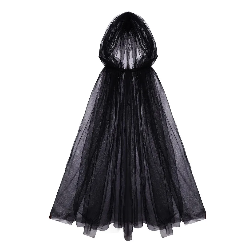 Костюмы на Хэллоуин для взрослых и детей: черная накидка, белая шаль, длинный сценический костюм из тюля «Призрак смерти» ведьмы.
Костюмы на Хэллоуин для взрослых и детей: черная накидка, белая шаль, длинный сценический костюм из тюля «Призрак смерти» ведьмы.