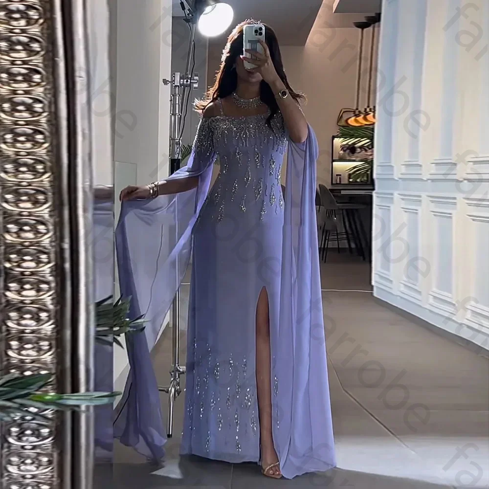 Customized Arabic Lilac Mermaid Prom Gown Sleeves High Split Beaded Luxury Evening Dresses Gowns for Women Wedding Party Dress
Customized Arabic Lilac Mermaid Prom Gown Sleeves High Split Beaded Luxury Evening Dresses Gowns for Women Wedding Party Dress