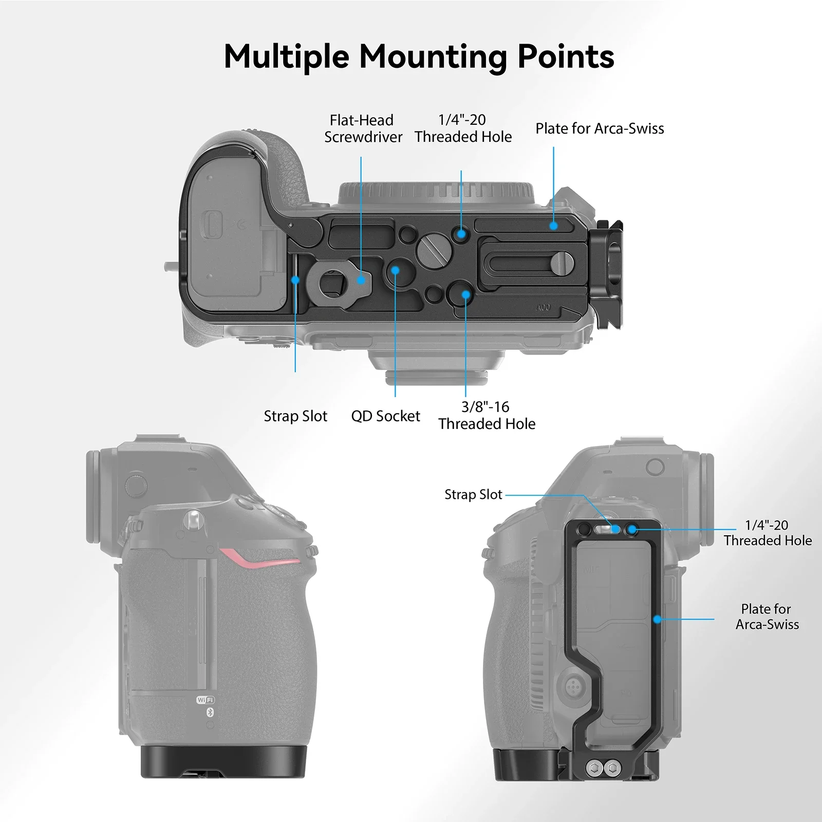 SmallRig L-Shape Mount Plate for Nikon Z 8 with Quick Release Plate for Arca-Swiss -3942
SmallRig L-Shape Mount Plate for Nikon Z 8 with Quick Release Plate for Arca-Swiss -3942