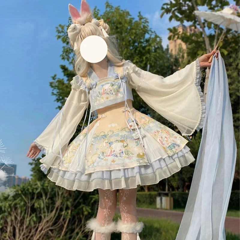 Sweet Lolita Princess Dress Set Women Kawaii Cute Cartoon Rabbit Print Party Mini Dresses Girl Harajuku Y2k Long Sleeve Spring
Sweet Lolita Princess Dress Set Women Kawaii Cute Cartoon Rabbit Print Party Mini Dresses Girl Harajuku Y2k Long Sleeve Spring