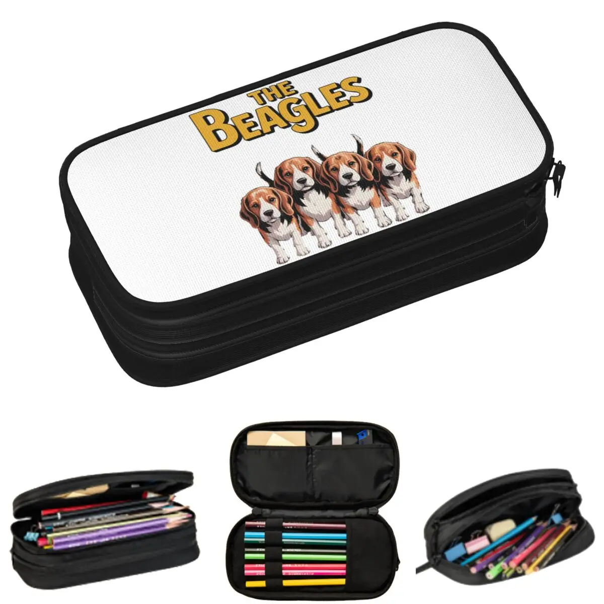 The Beagles Four Beagle Dog Crossing Pencil Cases for Student Gifts Pen Box Pencil Bag Large Capacity Pencil Pouch
The Beagles Four Beagle Dog Crossing Pencil Cases for Student Gifts Pen Box Pencil Bag Large Capacity Pencil Pouch