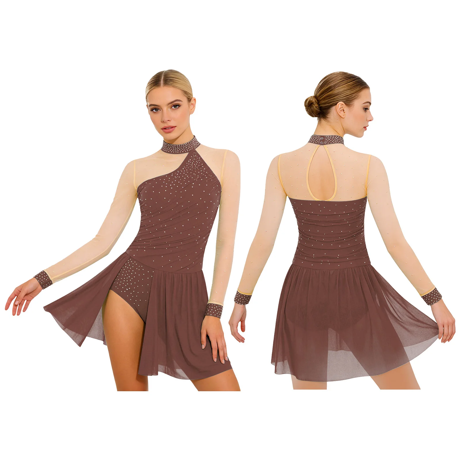 Women Modern Lyrical Dance Dress Long Sleeve Rhinestone Mesh Leotard Dancewear for Figure Skating Ballet Gymnastics Acrobatics
Women Modern Lyrical Dance Dress Long Sleeve Rhinestone Mesh Leotard Dancewear for Figure Skating Ballet Gymnastics Acrobatics