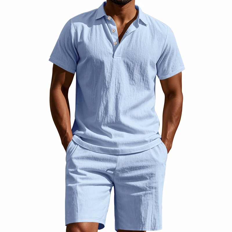High-Quality Solid-Color Linen Set For Men In Summer, American-Style Trendy Men's Beach Breathable Lapel Premium Two-Piece Set
High-Quality Solid-Color Linen Set For Men In Summer, American-Style Trendy Men's Beach Breathable Lapel Premium Two-Piece Set