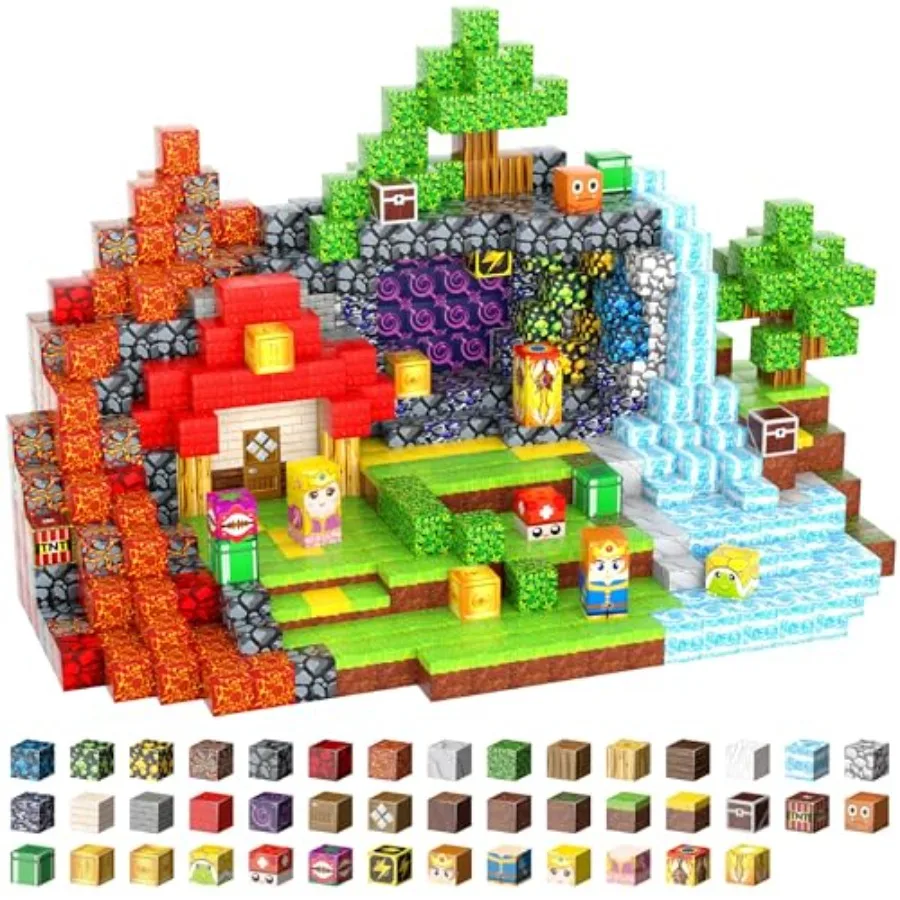 Magnetic Blocks, 200-Piece 0.8in Build KnightandPrincess Magnet Game Set, Stacking Building Blocks Cubes Magnets for,STEM Senso
Magnetic Blocks, 200-Piece 0.8in Build KnightandPrincess Magnet Game Set, Stacking Building Blocks Cubes Magnets for,STEM Senso