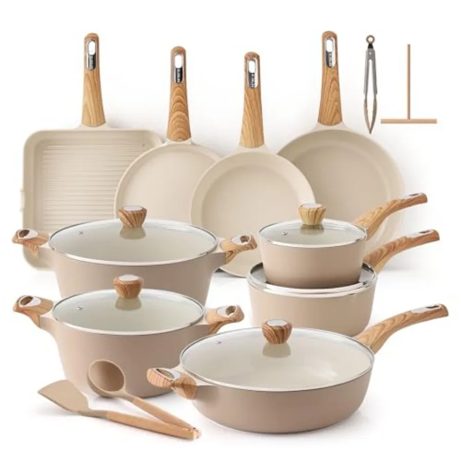 Ceramic Cookware Sets, Pots and Pans Set Non stick, Non toxic Healthy Induction Cookware, 26 Pcs Nonstick Kitchen Cooking Set,
Ceramic Cookware Sets, Pots and Pans Set Non stick, Non toxic Healthy Induction Cookware, 26 Pcs Nonstick Kitchen Cooking Set,