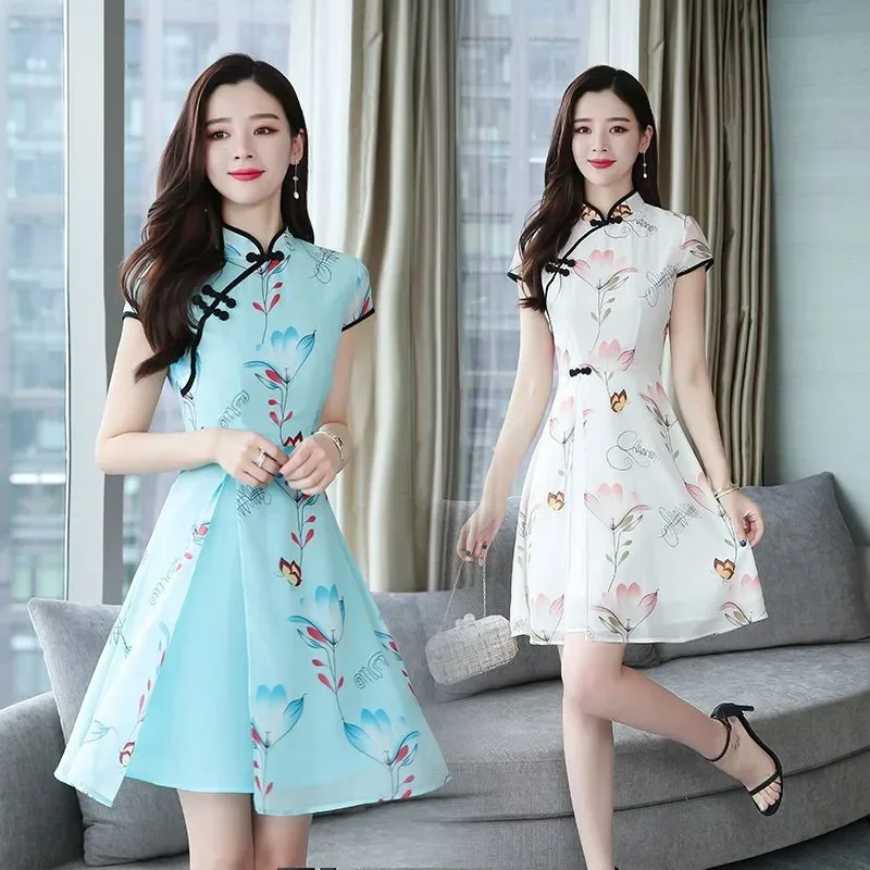 Лето 2023, новое современное улучшенное шифоновое платье Cheongsam с принтом, винтажное тонкое платье Ципао в традиционном китайском стиле
Лето 2023, новое современное улучшенное шифоновое платье Cheongsam с принтом, винтажное тонкое платье Ципао в традиционном китайском стиле
