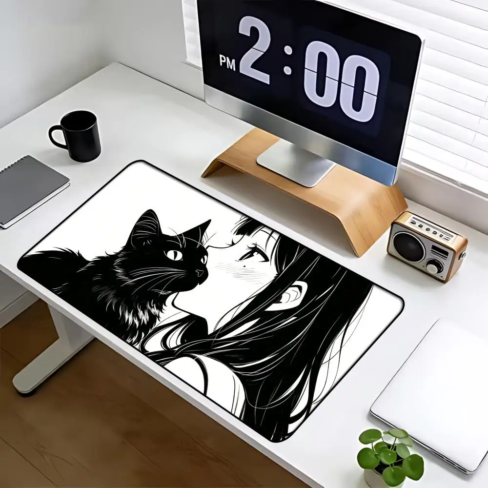 XXL Cool girl and cat Mouse Pad Cushion Mouse Pad Anti-Slip Rubber Base With Stitched Edge Laptop Plus Esports Desk Pad Soft Pad
XXL Cool girl and cat Mouse Pad Cushion Mouse Pad Anti-Slip Rubber Base With Stitched Edge Laptop Plus Esports Desk Pad Soft Pad