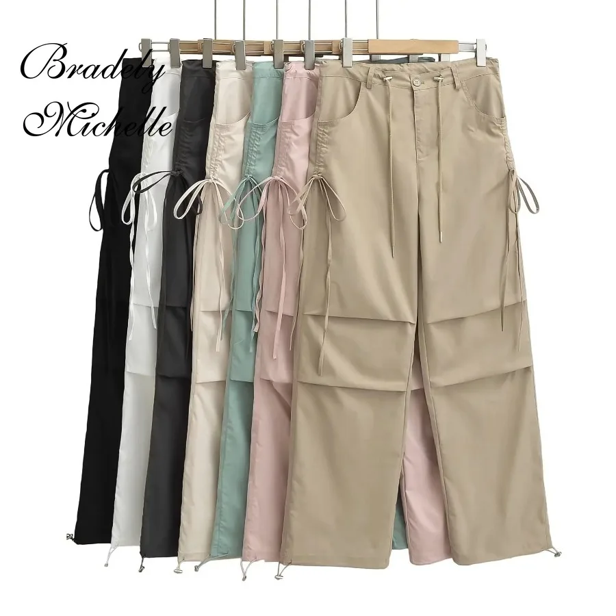 Side Drawstring Pleated Cargo Pants Women High Quality Pants Straight Leg Pants High Waist Long Trousers
Side Drawstring Pleated Cargo Pants Women High Quality Pants Straight Leg Pants High Waist Long Trousers