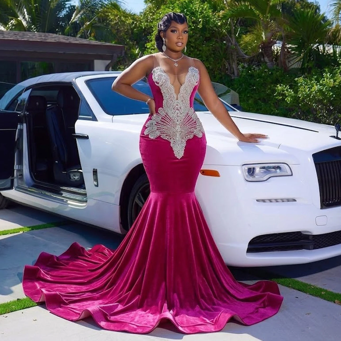 Radia May Customized Gorgeous Fuchsia Mermaid Prom Dresses Beaded Ruffles Formal Long Party Gowns for Black Girls BP048
Radia May Customized Gorgeous Fuchsia Mermaid Prom Dresses Beaded Ruffles Formal Long Party Gowns for Black Girls BP048