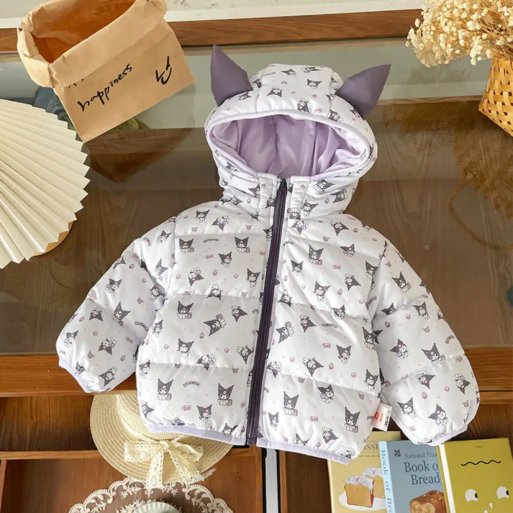 Sanrio Kuromi Girls Cartoon Sweet Thin Down Jacket Kawaii Winter New Kuromi Printed Hooded Zipper Thickened Warm Down Jacket
Sanrio Kuromi Girls Cartoon Sweet Thin Down Jacket Kawaii Winter New Kuromi Printed Hooded Zipper Thickened Warm Down Jacket