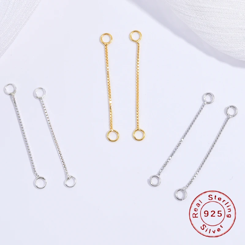 1 Pair S925 Sterling Silver 3cm Box Extension Chain DIY Jewellery Making Earrings Extension Chain Accessories SE65
1 Pair S925 Sterling Silver 3cm Box Extension Chain DIY Jewellery Making Earrings Extension Chain Accessories SE65