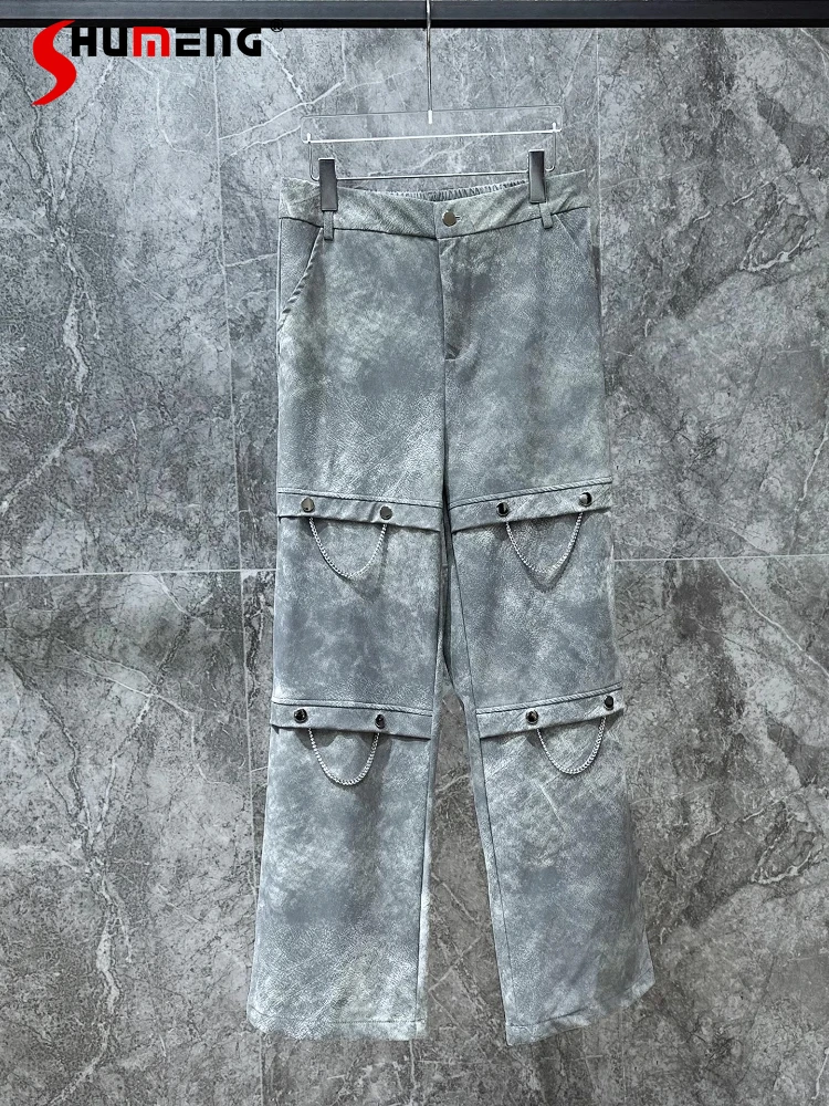 Men's 2025 Autumn New Retro PU Faux Leather Pants American Style High Street Design Trousers Handsome Trendy Metal Long Pants
Men's 2025 Autumn New Retro PU Faux Leather Pants American Style High Street Design Trousers Handsome Trendy Metal Long Pants