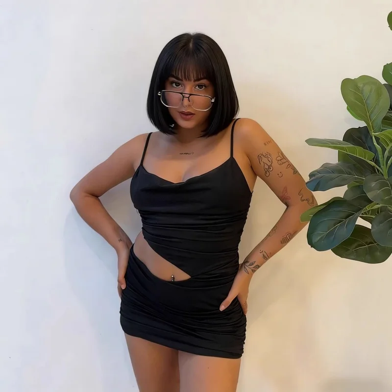 2026 Summer Women Sexy Spicy Girl Solid Color Strap Swing Collar Waist Slant Dress
2026 Summer Women Sexy Spicy Girl Solid Color Strap Swing Collar Waist Slant Dress
