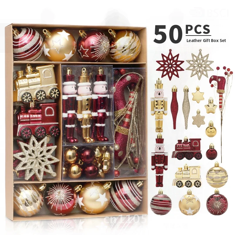 50 шт., набор рождественских шаров с вином и золотом, современные минималистичные подвесные украшения для рождественской елки, разные размеры, пластик
50 шт., набор рождественских шаров с вином и золотом, современные минималистичные подвесные украшения для рождественской елки, разные размеры, пластик