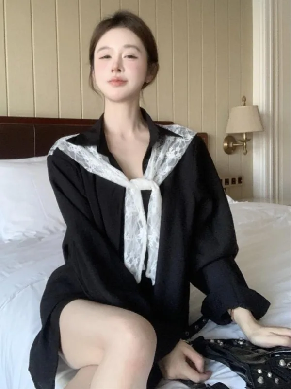 Loose Lace Patchwork Shirt Korean Style Early Autumn New Fashion Fake Two-Piece Versatile Top Breathable Long Sleeve Casual B...
Loose Lace Patchwork Shirt Korean Style Early Autumn New Fashion Fake Two-Piece Versatile Top Breathable Long Sleeve Casual B...