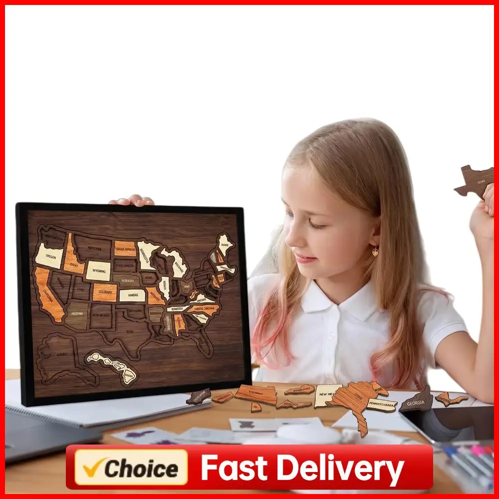 Wooden USA Maps Puzzle Multi-Purpose Landmarks Cork Travel Map Interactive Geography Learning Toy for Home Decor Remarks
Wooden USA Maps Puzzle Multi-Purpose Landmarks Cork Travel Map Interactive Geography Learning Toy for Home Decor Remarks