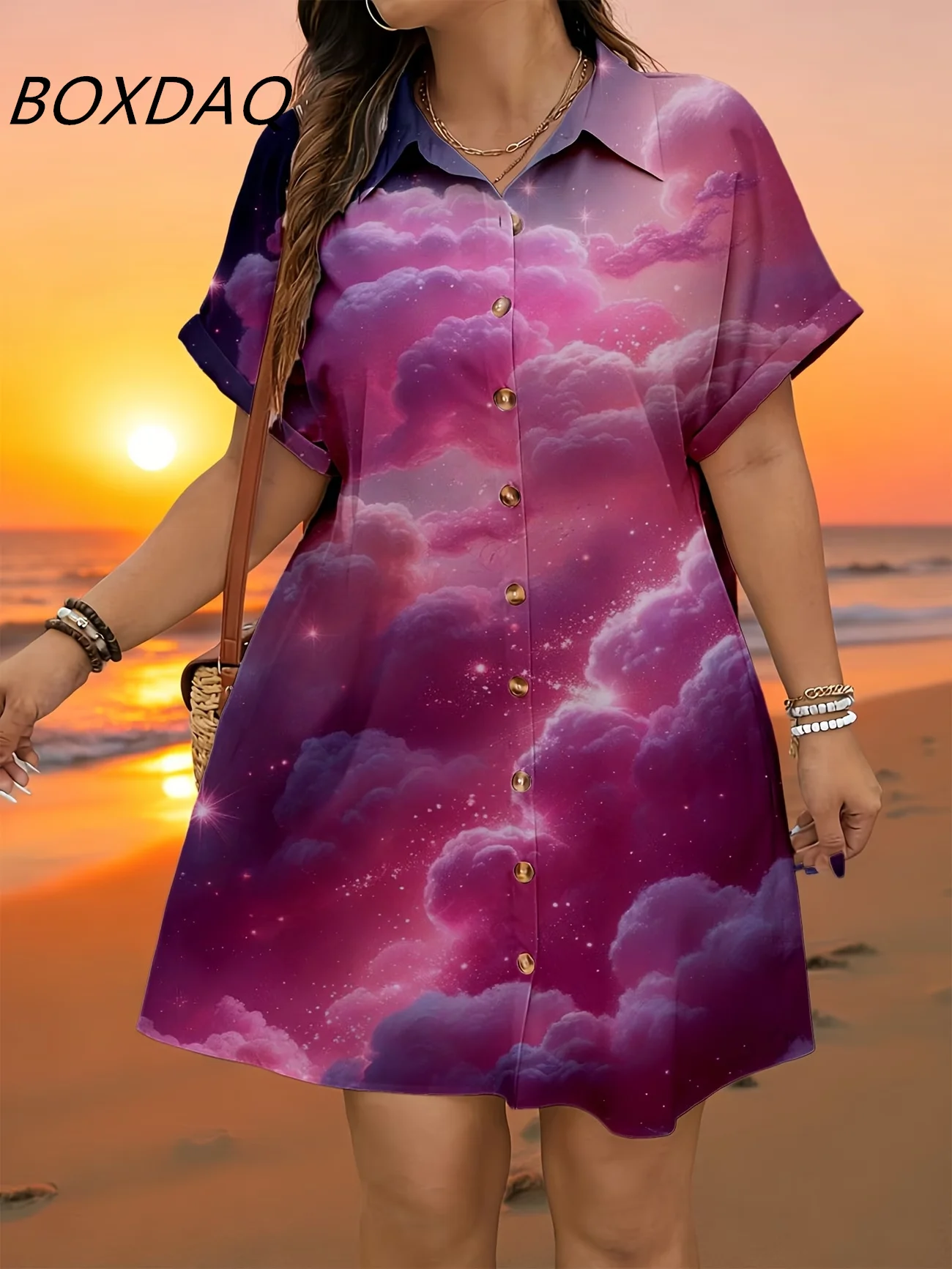 New Summer Casual Women's Short-sleeve Shirt Dress Trend Single-breasted Loose Mini Dress 3D Printed Elegant Dress
New Summer Casual Women's Short-sleeve Shirt Dress Trend Single-breasted Loose Mini Dress 3D Printed Elegant Dress