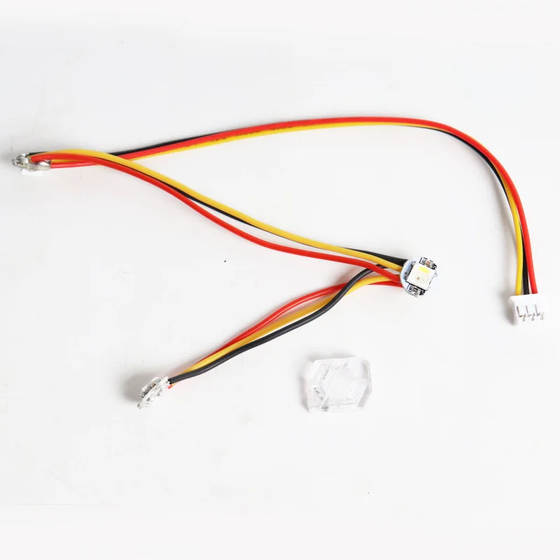 The Voron2.4SB extruder lamp NeoPixel RGBW Mini Button PCB is soldered with silicone wire
The Voron2.4SB extruder lamp NeoPixel RGBW Mini Button PCB is soldered with silicone wire