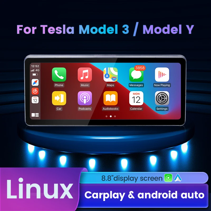 8.8'' Touch Screen For Tesla Model 3/Y Wireless Carplay Android Auto Digital Dashboard Heads Up Display Navigation Linux System
8.8'' Touch Screen For Tesla Model 3/Y Wireless Carplay Android Auto Digital Dashboard Heads Up Display Navigation Linux System