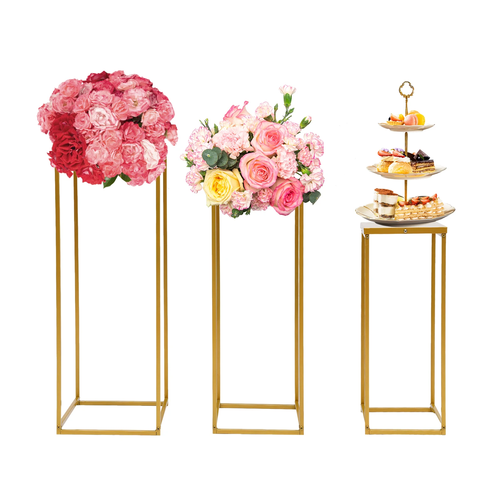 3Pcs Metal Flower Stand,Carbon Steel Plant Stand Sets Flower Display Stand Floor Vase Cake Stand for Tabletop Flower Arrangement
3Pcs Metal Flower Stand,Carbon Steel Plant Stand Sets Flower Display Stand Floor Vase Cake Stand for Tabletop Flower Arrangement