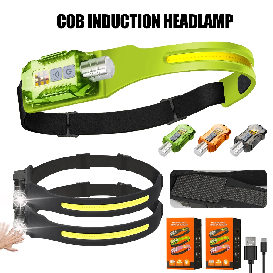 Induction Headlamp COB LED Sensor Head Lamp Built-in Battery Flashlight USB Rechargeable Head Torch 9 Lighting Modes Headlight
Induction Headlamp COB LED Sensor Head Lamp Built-in Battery Flashlight USB Rechargeable Head Torch 9 Lighting Modes Headlight