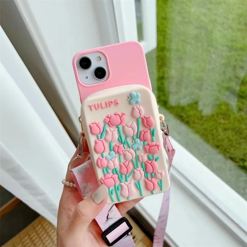Wallet card bag Lipstick bag 3D pink tulip + neck strap case for iphone 15 Pro Max 11 12 13 14 Pro Xs Xr 6 7 8plus X soft cover
Wallet card bag Lipstick bag 3D pink tulip + neck strap case for iphone 15 Pro Max 11 12 13 14 Pro Xs Xr 6 7 8plus X soft cover