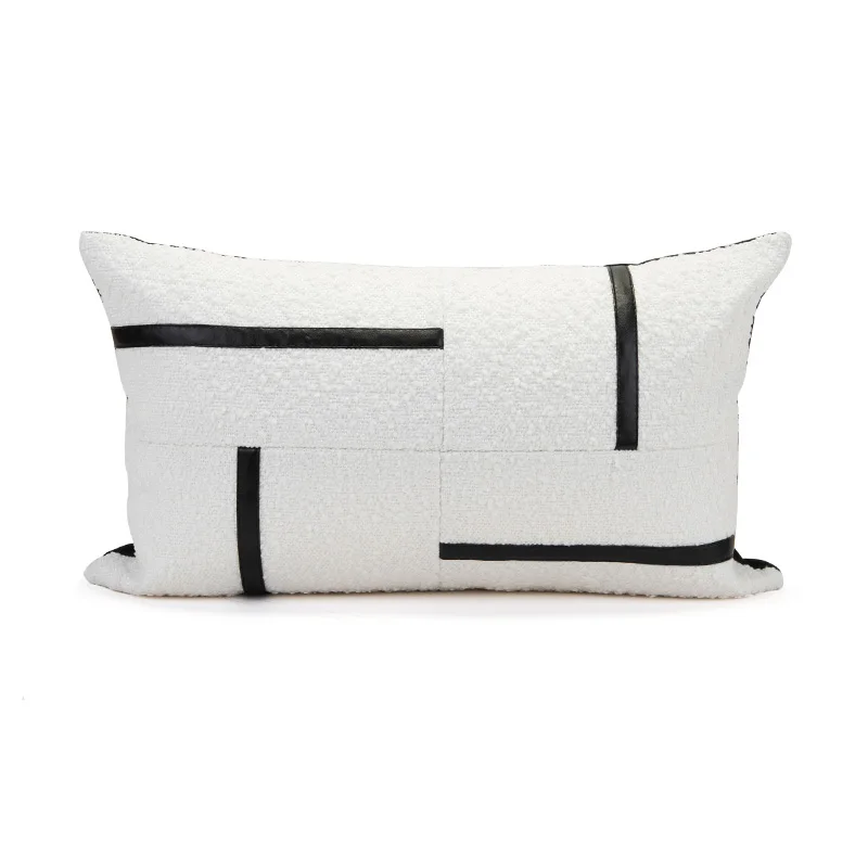 Waist Pillow Case Decorative White Black Striped Cushion Cover 30x50cm for Living Room Woven Cotton Leather Sofa Pillow Cover
Waist Pillow Case Decorative White Black Striped Cushion Cover 30x50cm for Living Room Woven Cotton Leather Sofa Pillow Cover