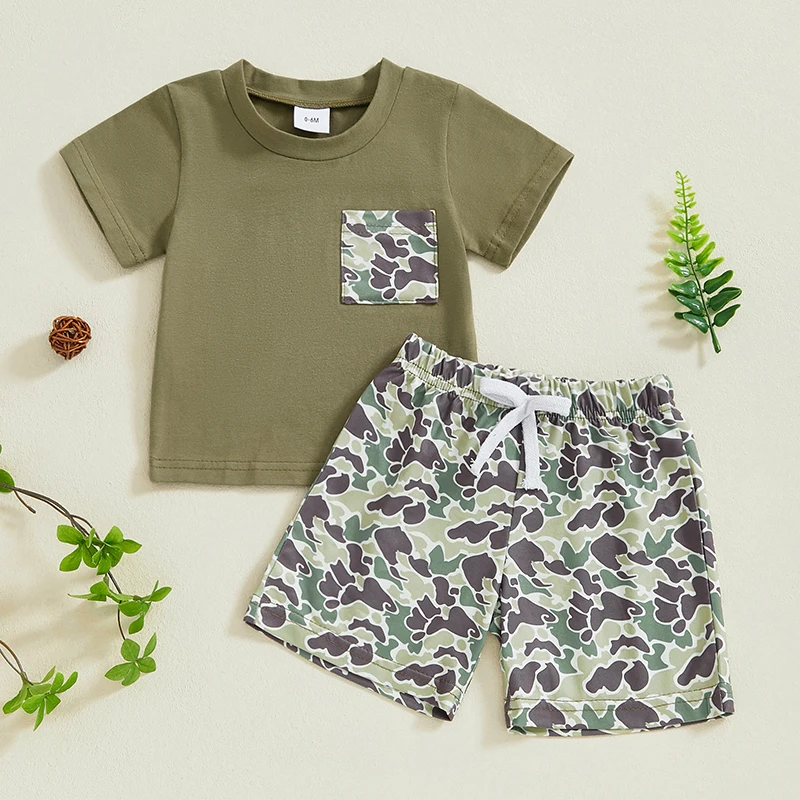 2024-11-20 Lioraitiin Summer Baby Boys Shorts Set Short Sleeve Crew Neck T-shirt with Camouflage Shorts Outfit
2024-11-20 Lioraitiin Summer Baby Boys Shorts Set Short Sleeve Crew Neck T-shirt with Camouflage Shorts Outfit
